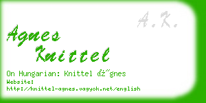 agnes knittel business card